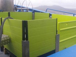 Cajonada de cubierta en el barco de cerco GAMECHO