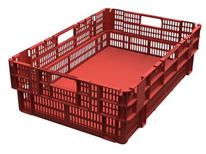 E2 crate 50% nestable solid base