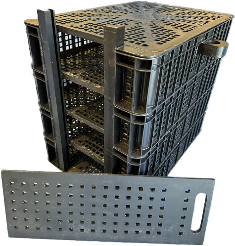 Conjunto de cajas con una tapa lateral